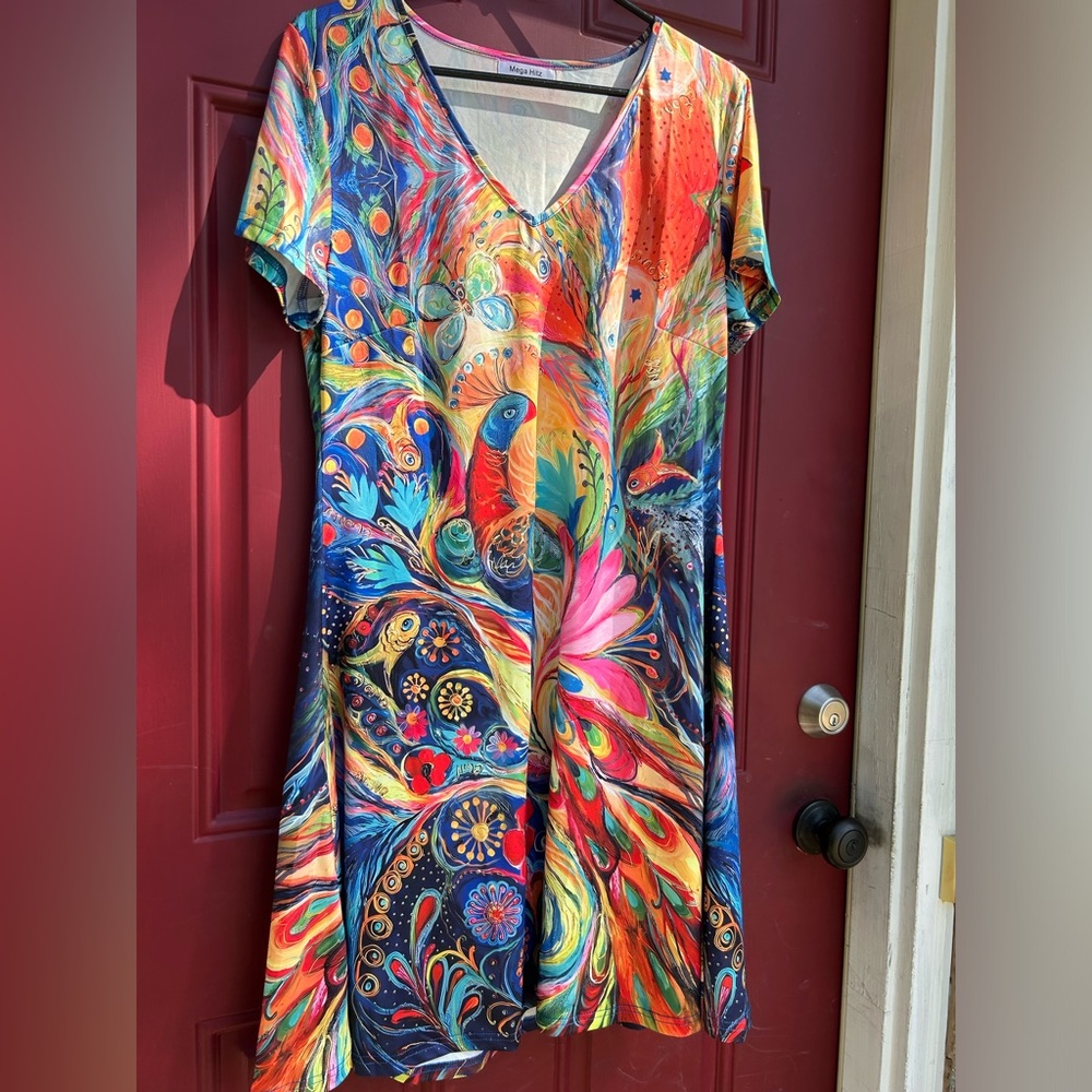 Mega Hitz Peacock dress size Large